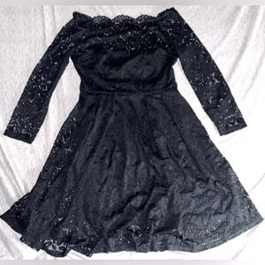 MissMay off the shoulder black lace dress size L